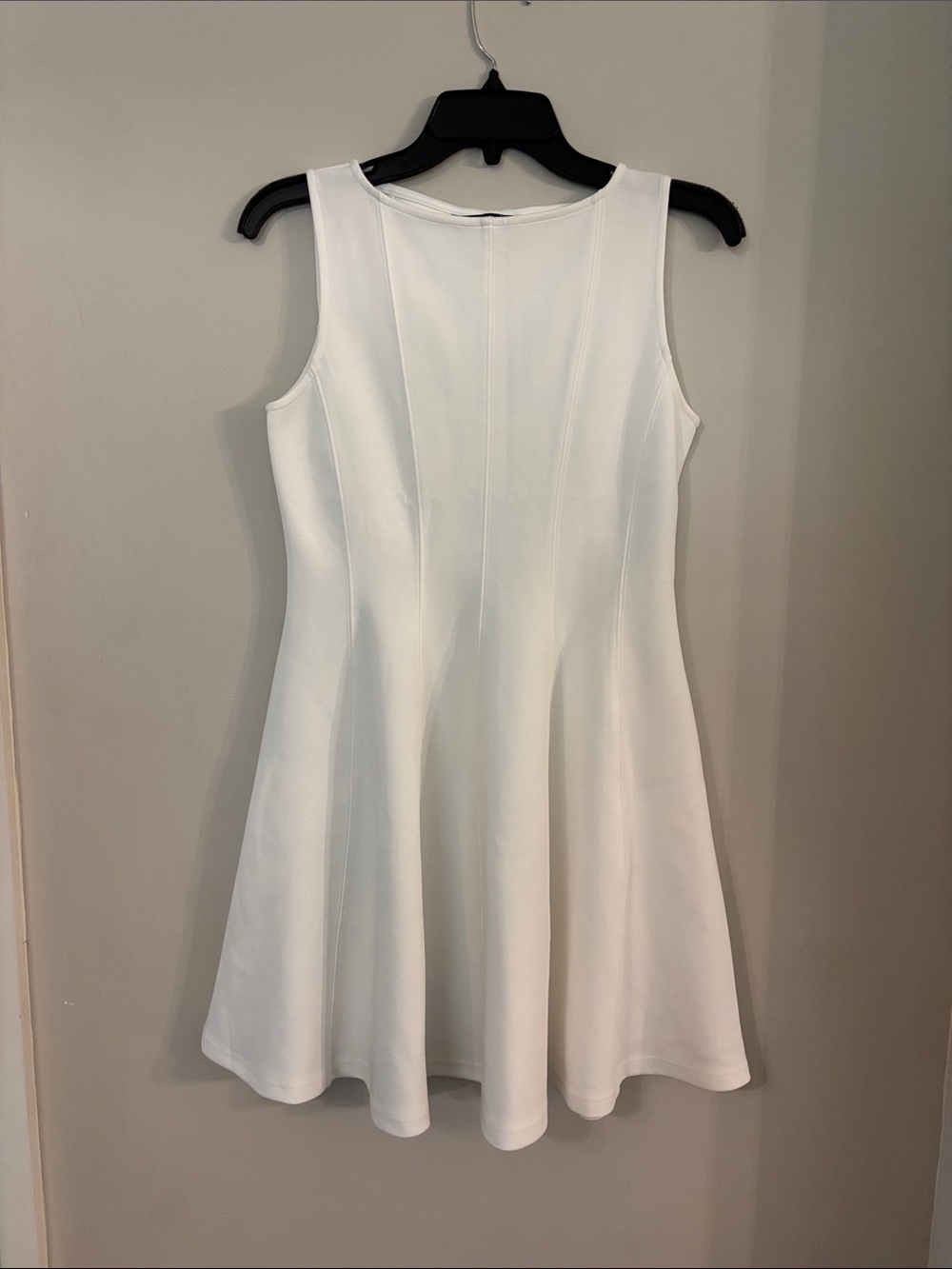 Classic White Sleeveless A-Line Dress